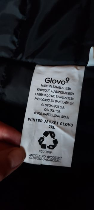 Kurtka kurier zimowa polarowa ciepła z kaputerm Glovo Uber Eats XXL