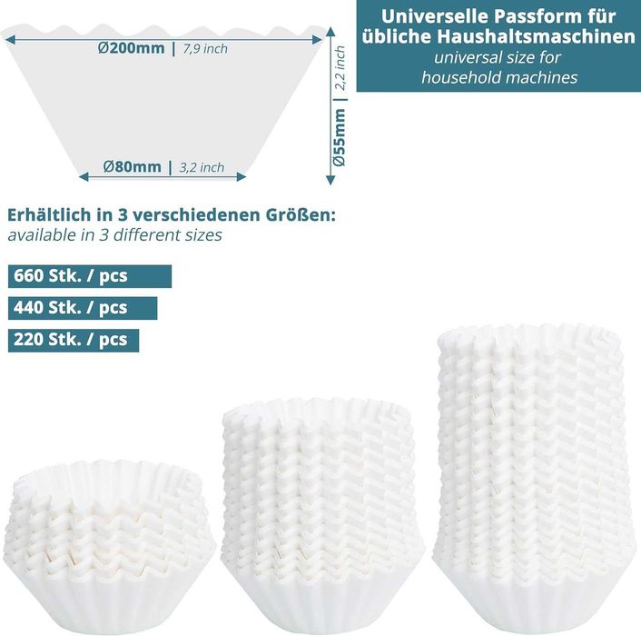 Nowe filtry do kawy / worki filtracyjne / zestaw 440 sztuk !2046!