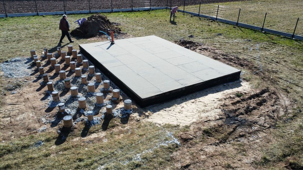 Płyta betonowa, Fundamenty, betonowanie, stopy. Dom, letniskowy, garaż
