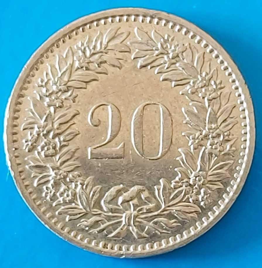 20 Rappen  de 1975  da Suíça