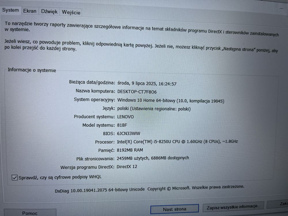 Laptop Lenovo ideapad 520-15IKB - stan używany