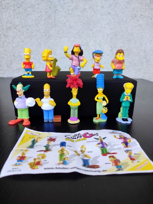 Zestaw! Figurki Kinder niespodzianka the Simpsons 2008 + karteczka.