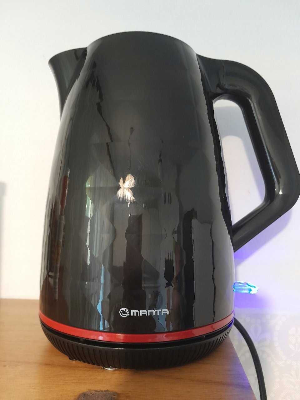 Czajnik elektryczny bezprzewodowy czarny cichy 2200W pojemność 1,7L