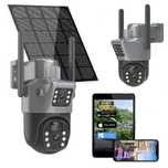 Zewnętrzna kamera solarna 4K HD dwa obiektywy 8MP Karta SIM 4G LTE
