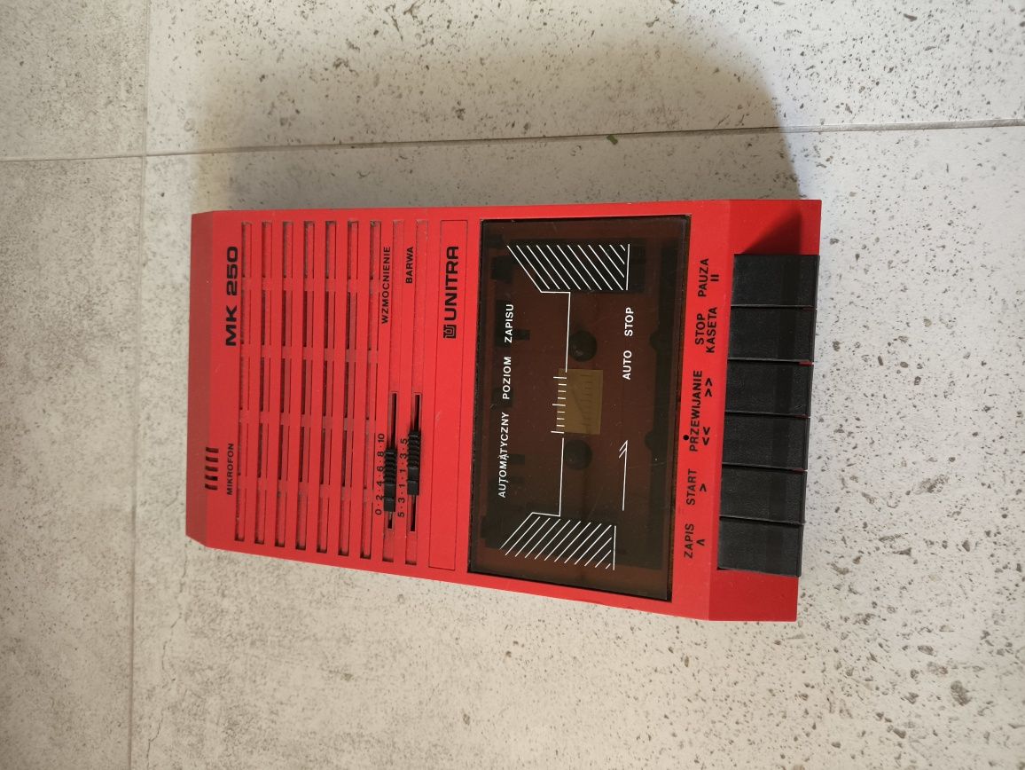 Magnetofon unitra mk250 czerwony