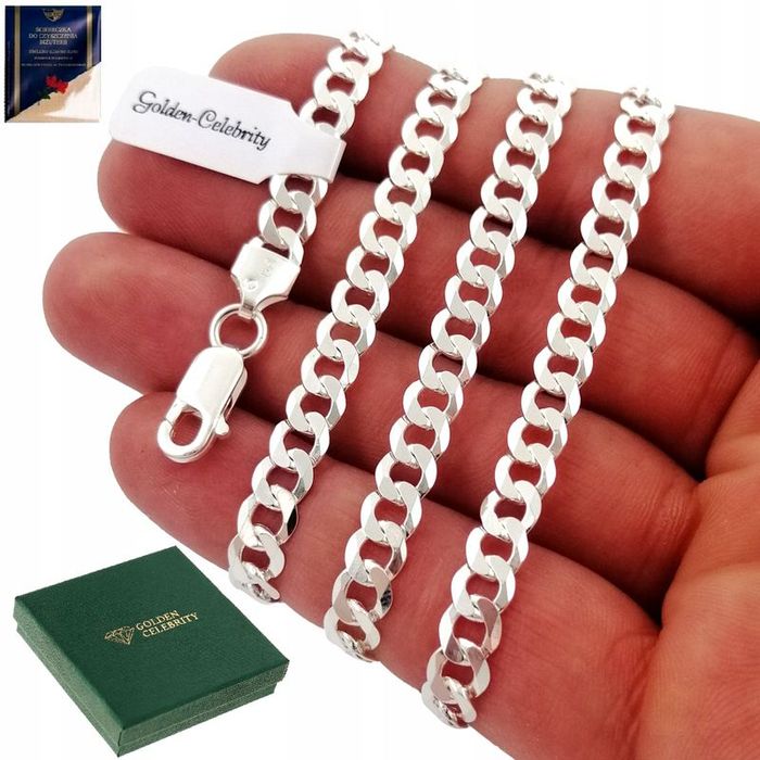 Srebrny Łańcuszek Męski Splot Pancerka Pr. 925 Pełne Srebro Dla Faceta