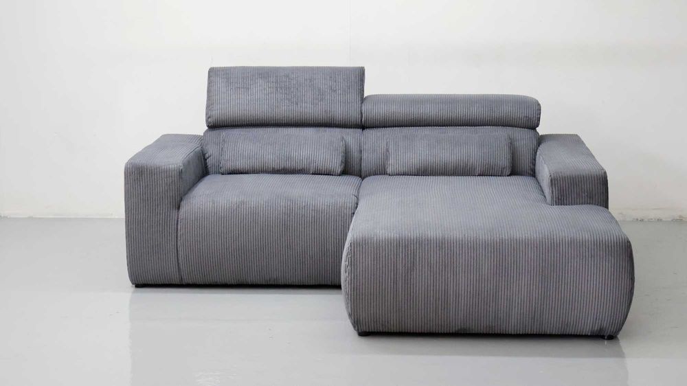 TOZ Narożnik regulowane zagłówki popielaty kolor rogówka salon sofa