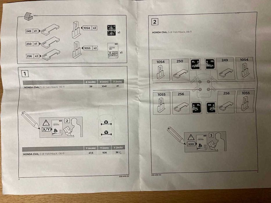 Thule sistema Rapid system - bases para Honda Civic 5 portas - KIT1416