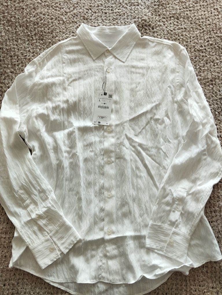 Camisa Fluída Branco Zara L Novo