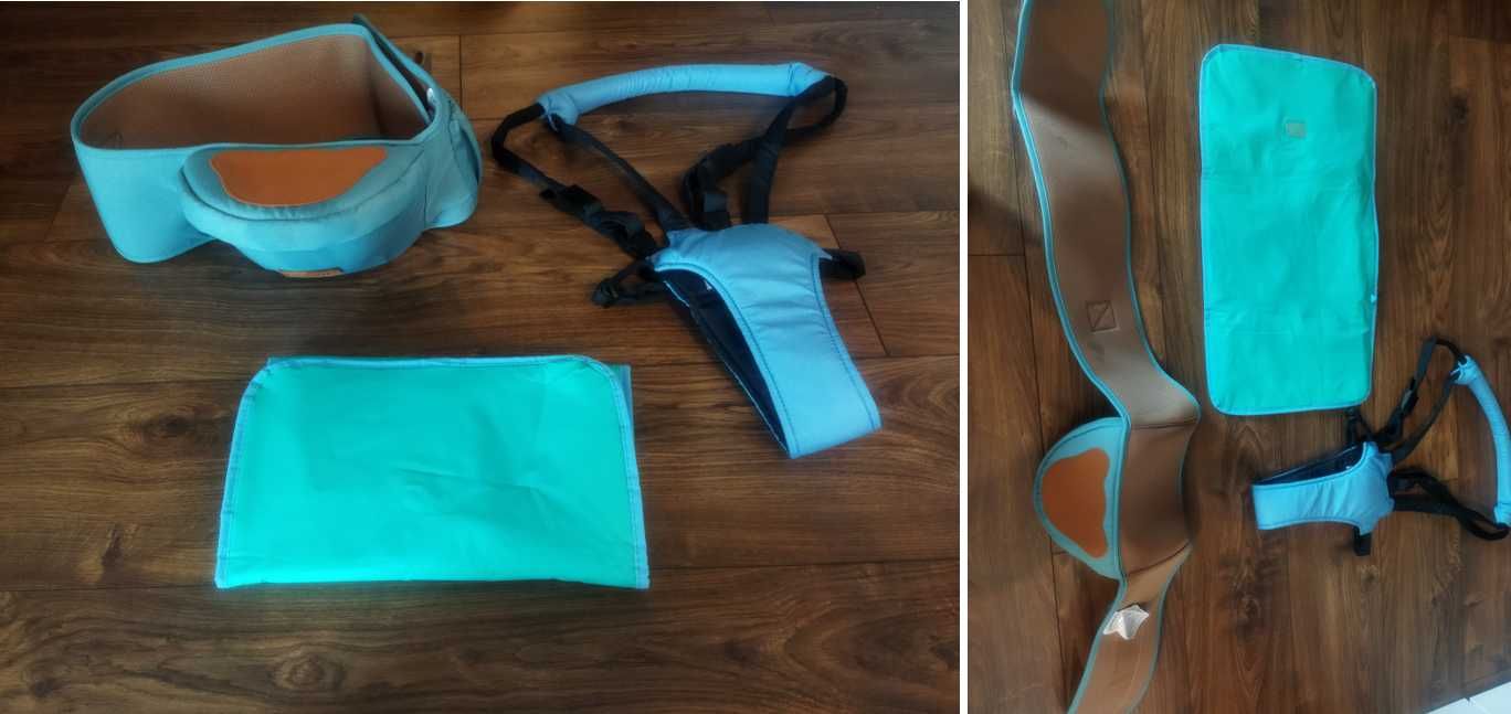 Aspirator Colibri, szelki do nauki chodzenia, nosidełko biodrowe