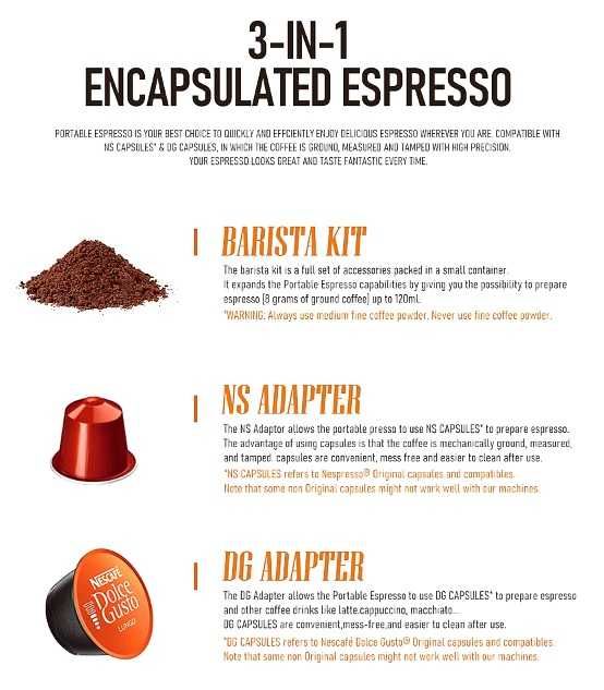 Портативна кавова машина Cafelffe 3 в 1 (для капсул і меленої кави)