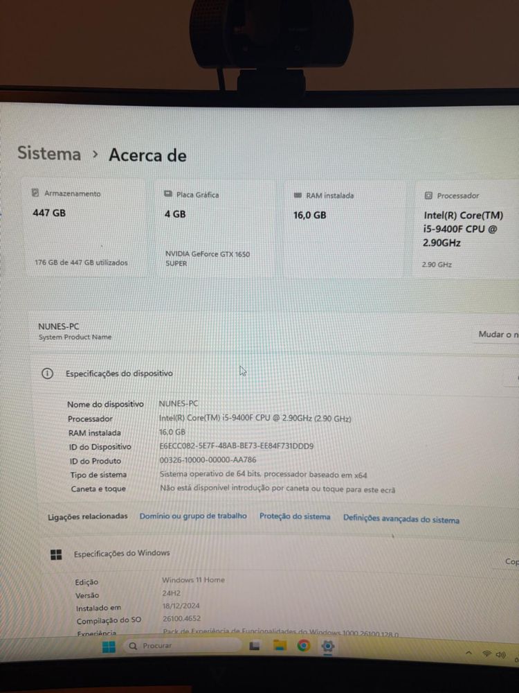 *Venda urgente* PC GAMER - i5 9400 - GTX 1650 Super - RAM 16GB