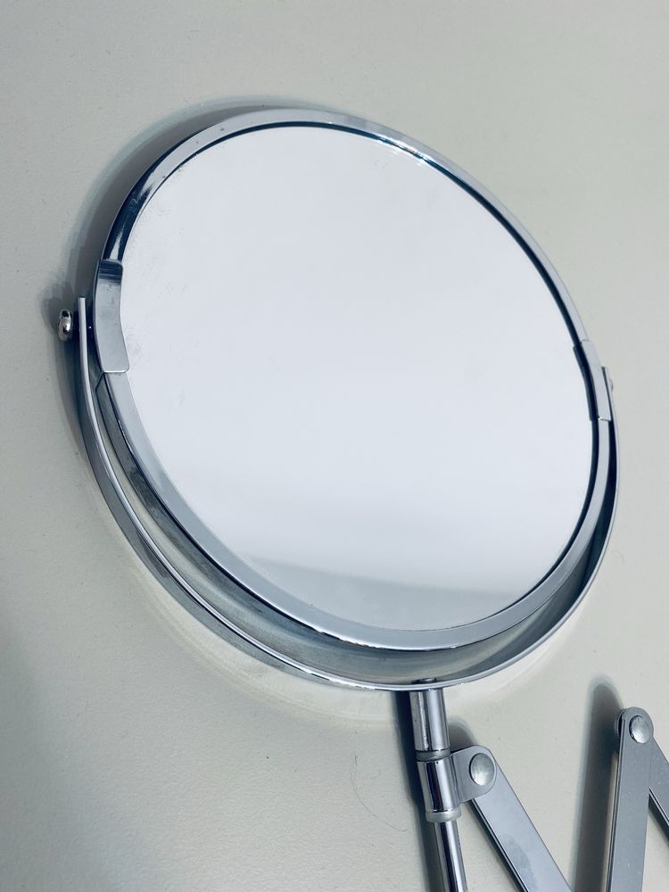 Lustro powiększające na wysięgniku ścienne chrom lusterko
