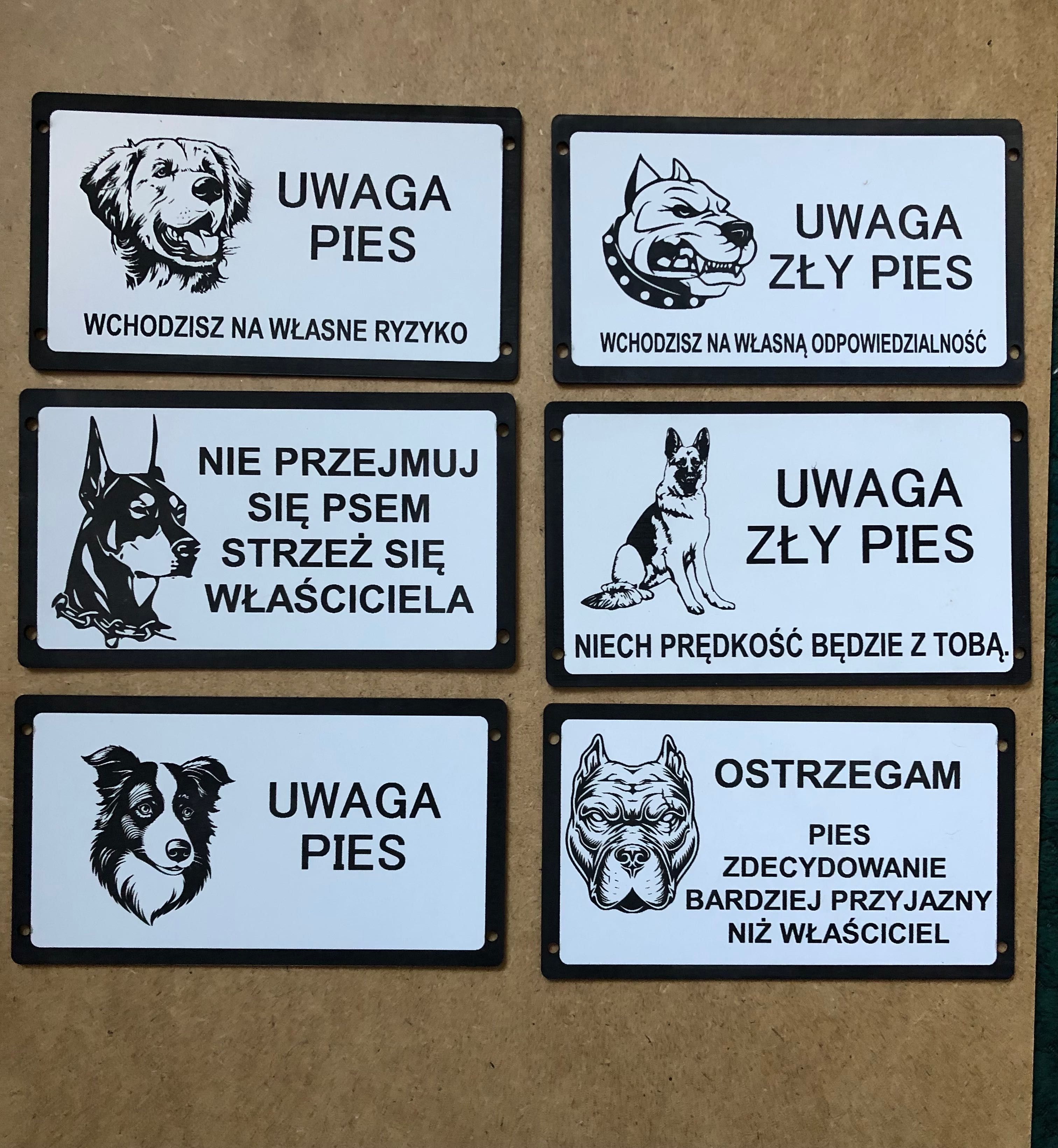 Tabliczka uwaga zły pies bandog