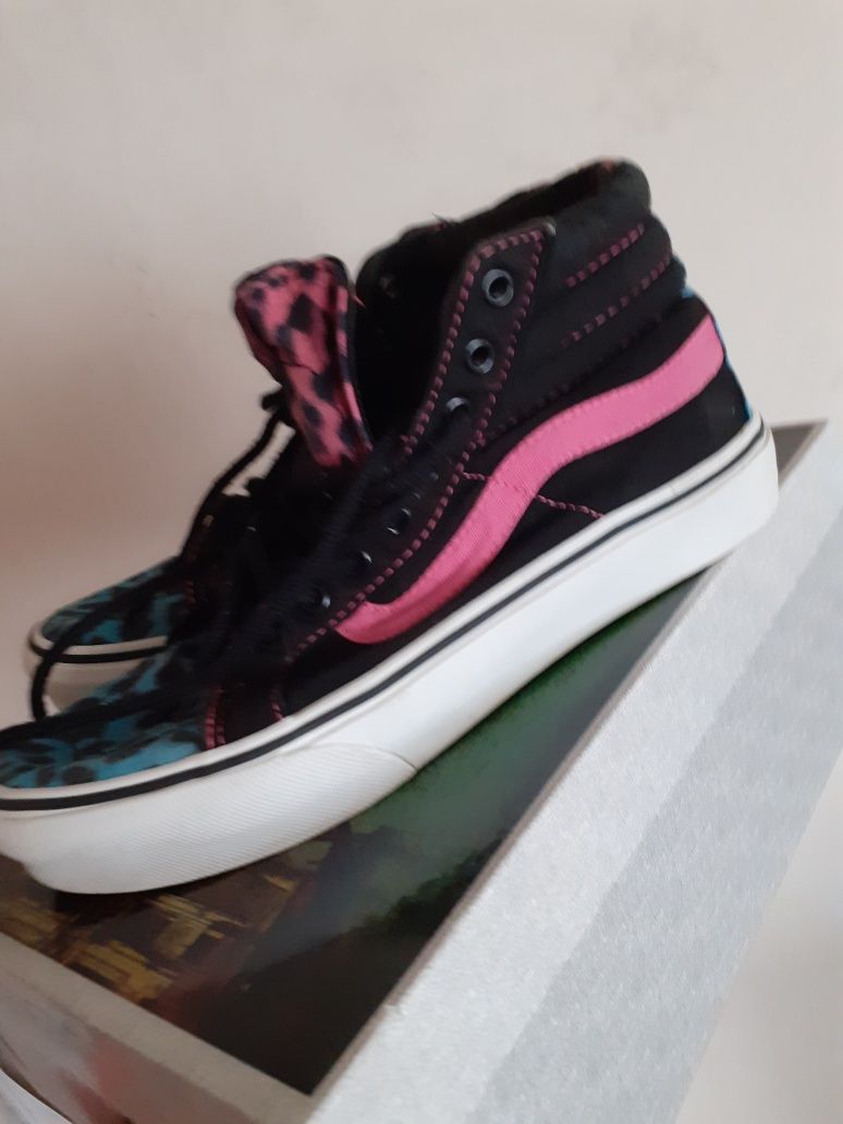 Wysokie trampki sneakersy Vans unikatowe panterka ombre hit! 24cm