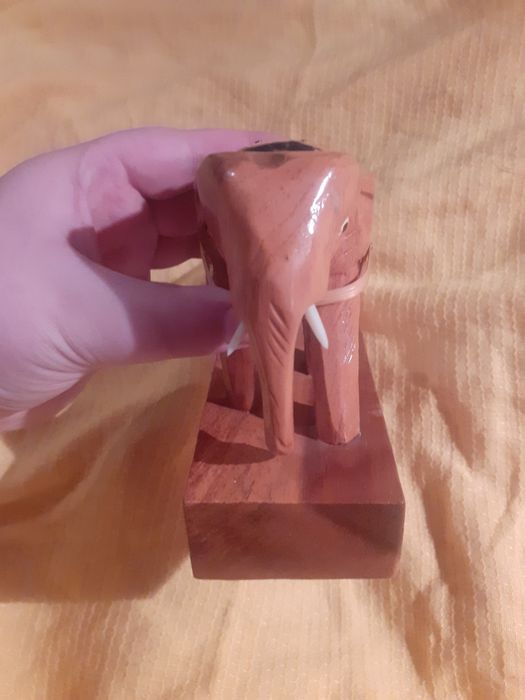 Деревянная подставка для ручек в форме слона статуэтка ручная работа