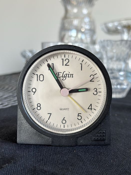 Elgin zegar zegarek stojący mały czarny retro vintage