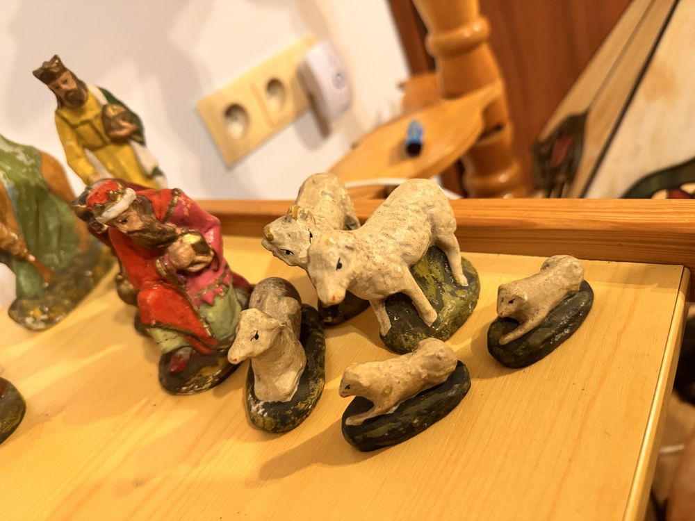 figurki do szopki stajenka przedwojenne maryja jozef antyk