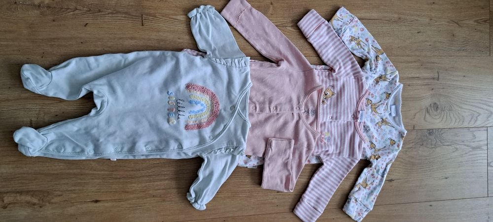 Pajacyki śpiochy dla dziewczynki roz 68×4szt