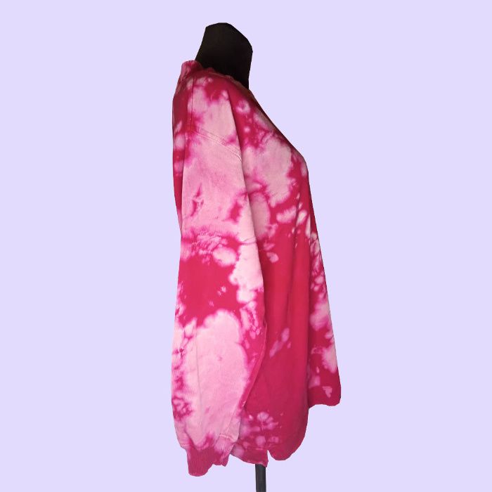 bluza tie dye handmade custom ręcznie farbowana różowo czerwona
