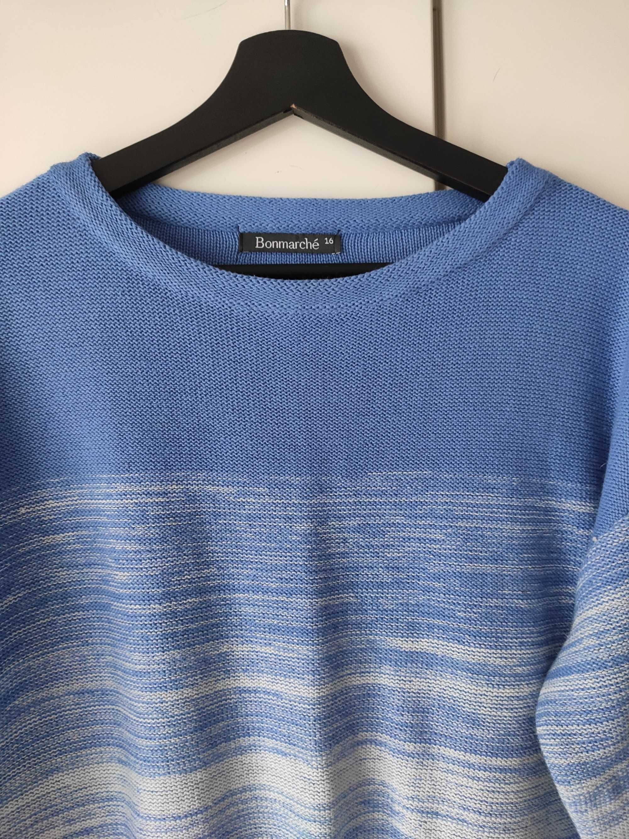 Niebieski sweter z bawełną w składzie Bonmarche rozmiar 44