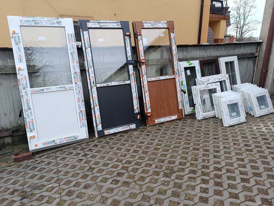 drzwi pcv sklepowe orzech złoty dąb antracyt białe   w 3 DNI dostawa