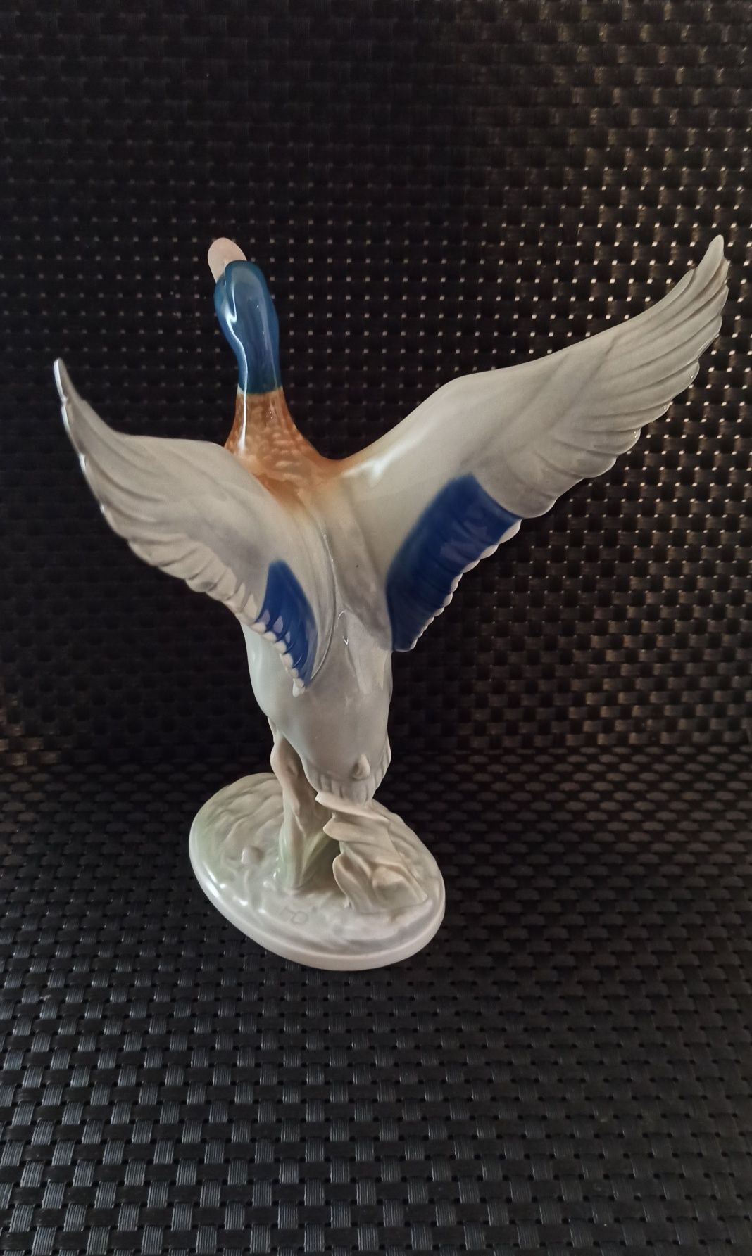 Porcelana TURYNGIA Metzler & Ortloff Figurka Dzikiej Kaczki h 24 cm