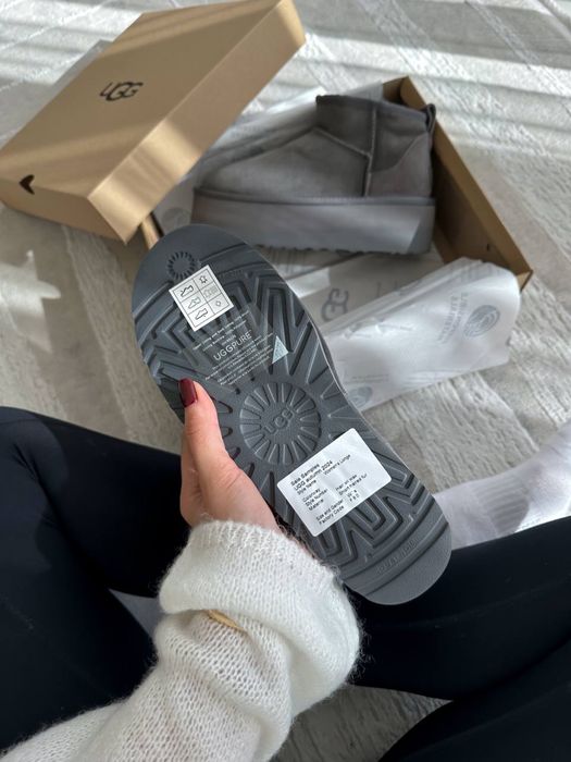 UGG ultra mini platform grey / Зимові угги ультра міні на платформі