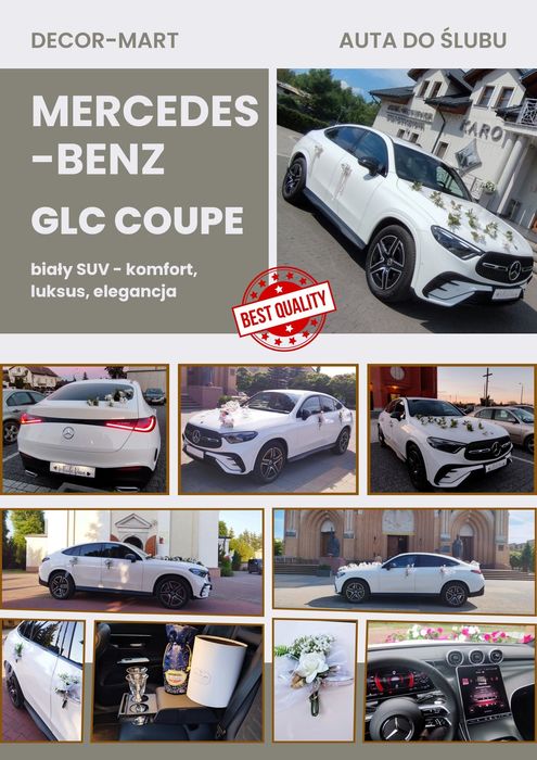 Auto do ślubu Mercedes GLC Coupe CLA GLA Radom Kielce Grójec Warszawa