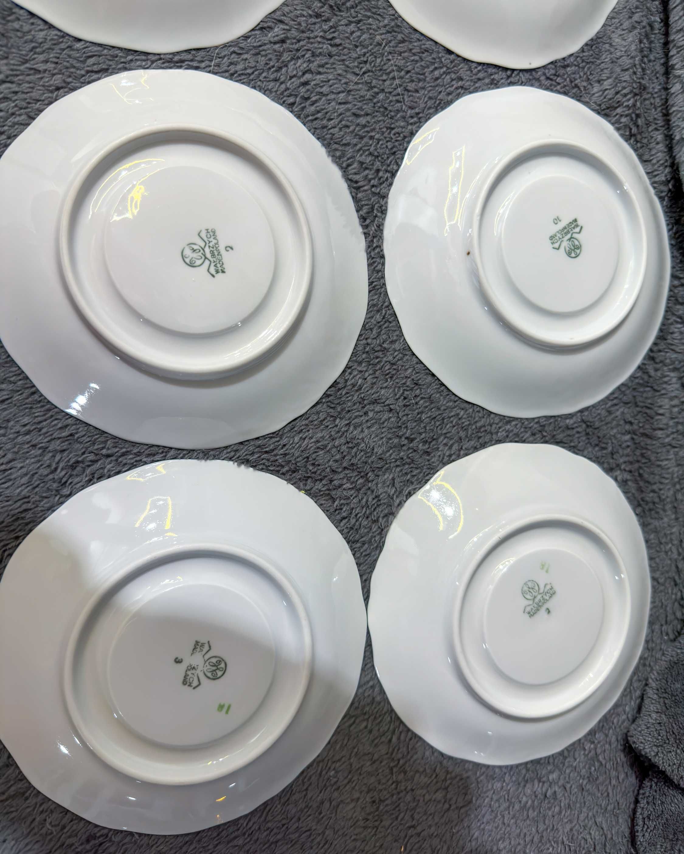 Serwis kawowy Wałbrzych – Fryderyka, kwiaty, turkus, porcelana 23 el.