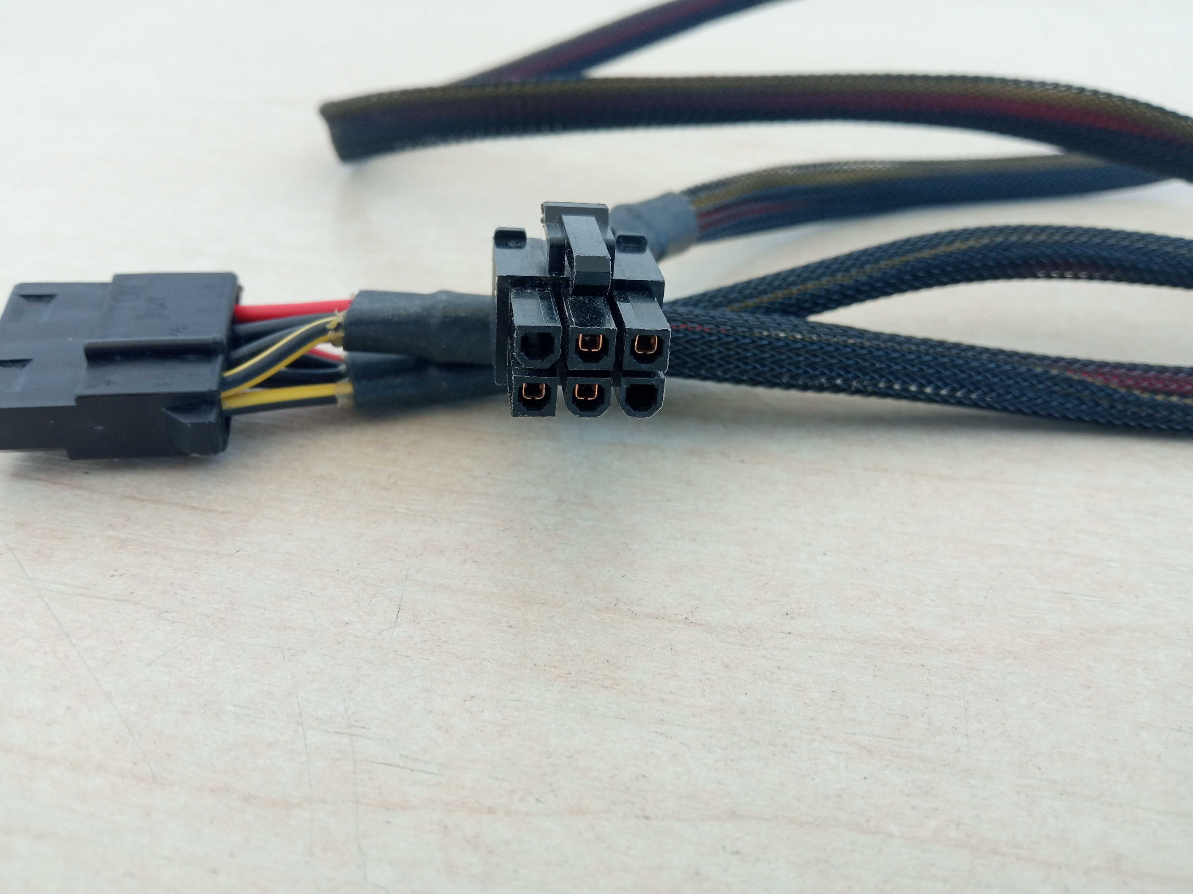 Кабель для модульного блоку живлення 6 pin на 3x molex