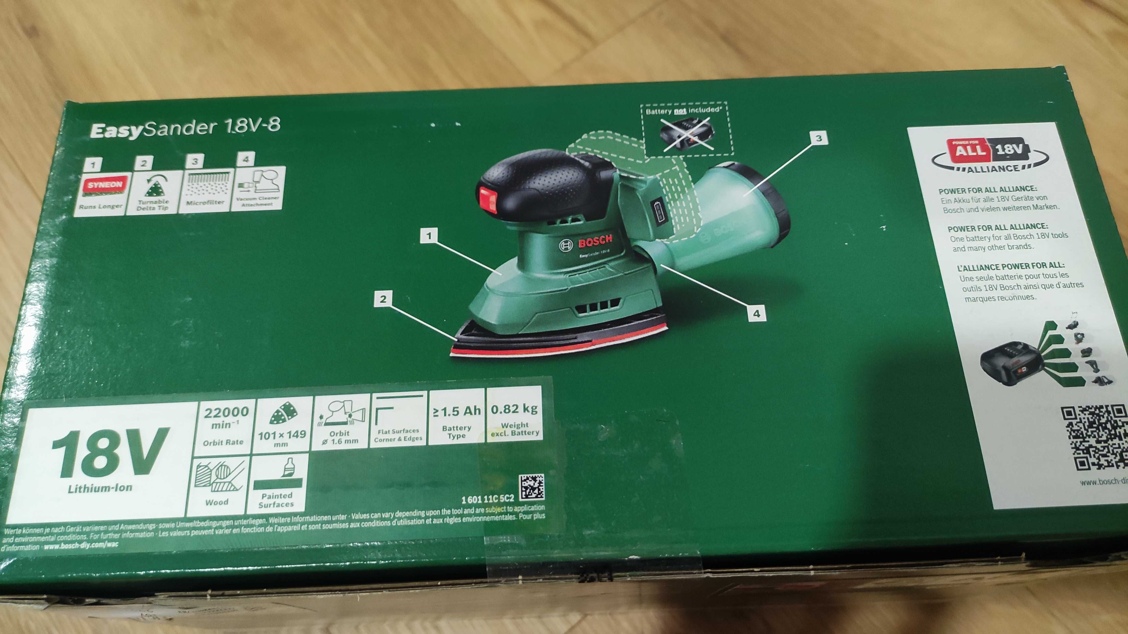 BOSCH lixadora Easy Sander 18V-8, bateria, nova lacrada