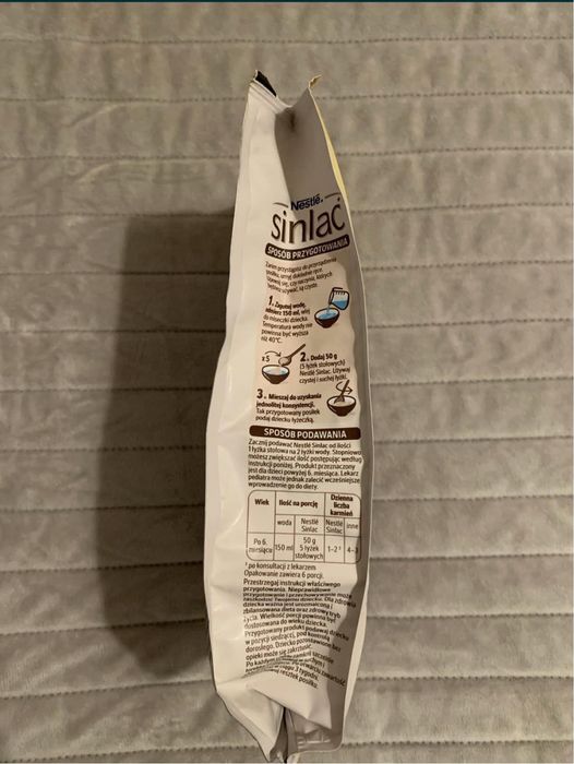 NESTLE SINLAC bezglutenowy produkt zbożowy kaszka bez cukru 4x300g