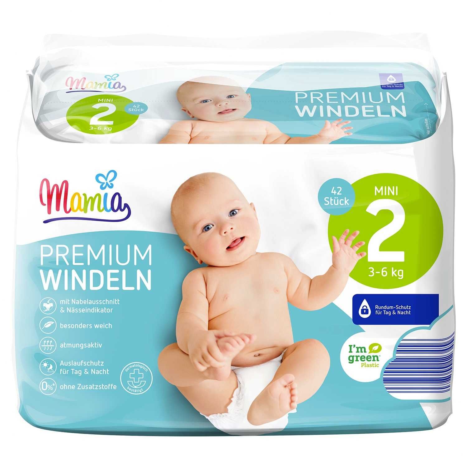 Mamia Premium Windeln Mini 2 pieluchy dla dzieci 3-6 kg 42 szt