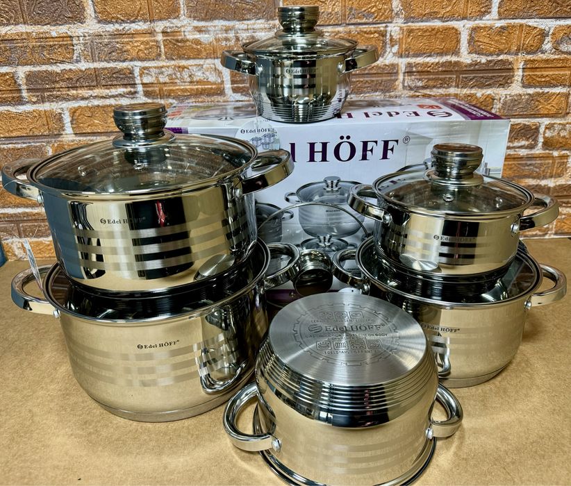 Promocja. Duży zestaw garnków.12el. grube dno 7 warstw. Każda kuchenka