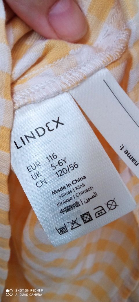 Bluzeczka w kratę Lindex r. 110/116 zaw. 100% bawełny