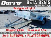 CARRO B2615 Przyczepka uchylna 2,65m x 1,5m PROFILE ZAMKNIĘTE full LED