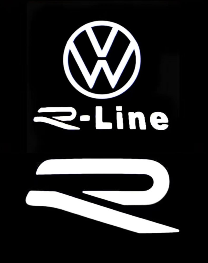 Плафон штатная LED подсветка двери с логотипом VW Volkswagen R-line