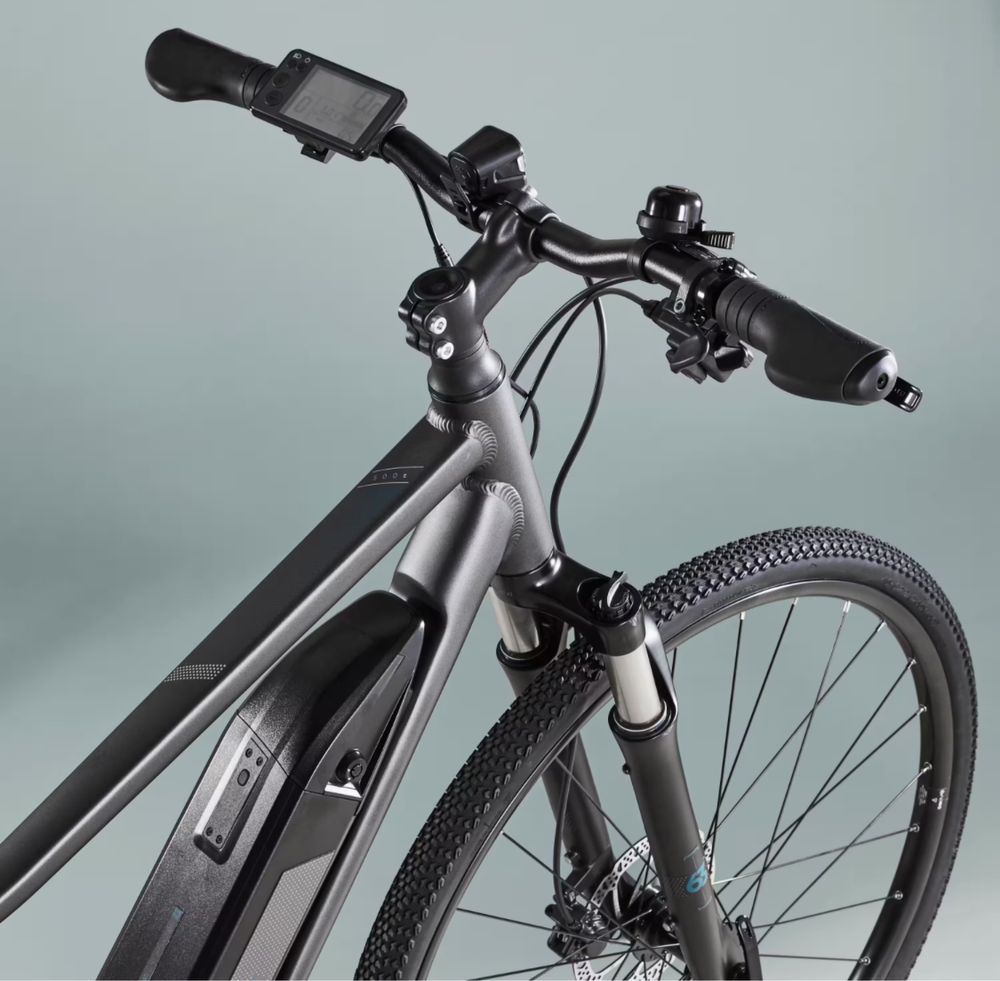 Bicicleta de Trekking Elétrica XL - cinzento