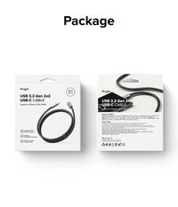 Дата-кабель Ringke USB 3.2 Gen 2х2 USB-C Cable 1m Black