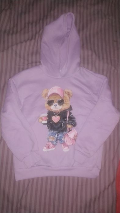 Стильне худі на флісі на дівчинку ведмедик Тедді