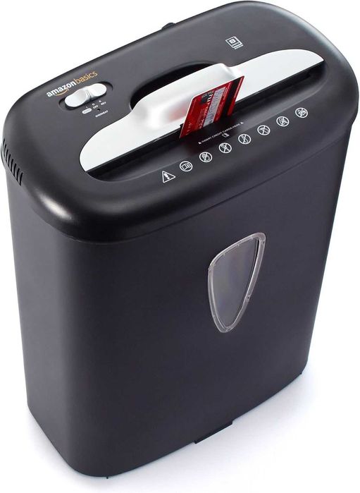 Amazon Basics Niszczarka do dokumentów do 7 – 8 arkuszy