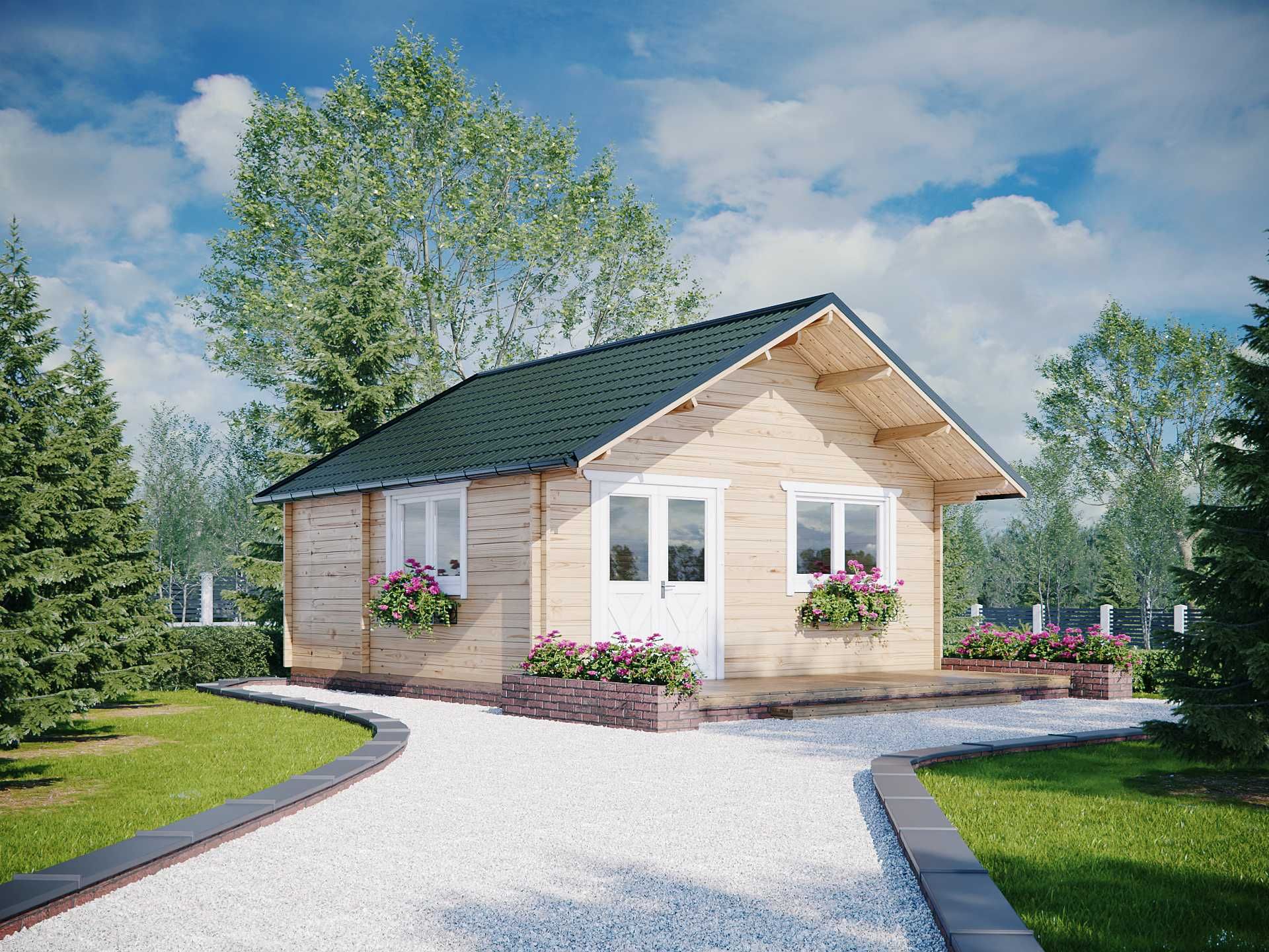 Drewniany domek letniskowy Julia 32 m2 - ROD, ośrodek wypoczynkowy
