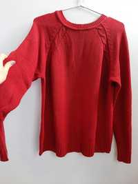 Жіночий в'язаний светр, червоний светр, зимовий светр