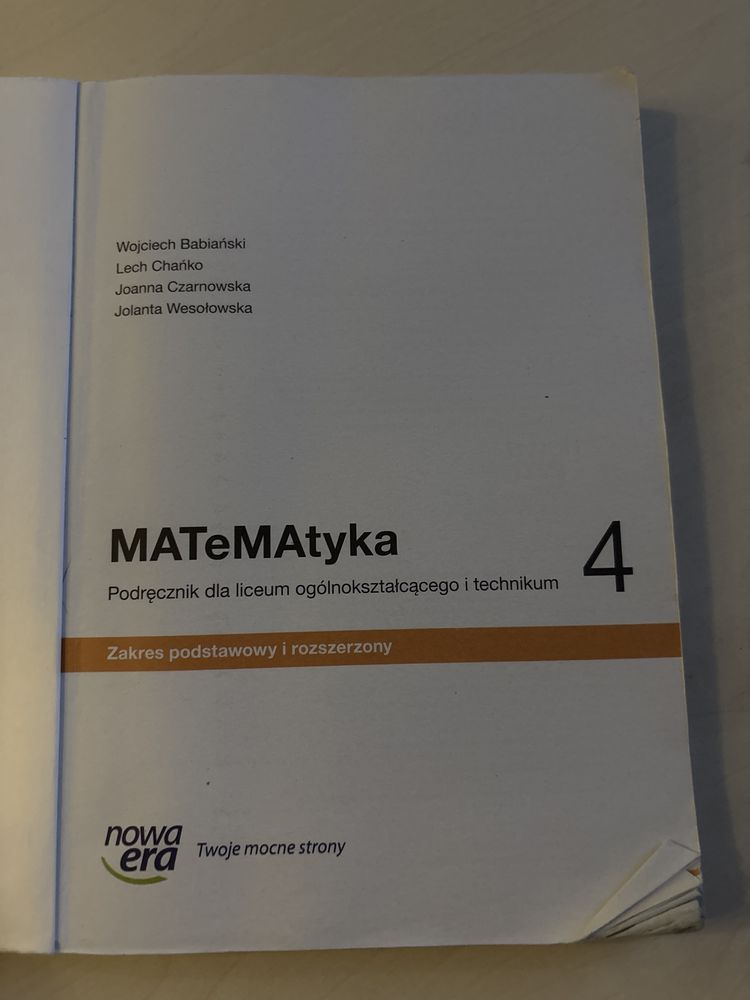 Matematyka nowa era poziom podstawowy i rozszerzony klasa 4