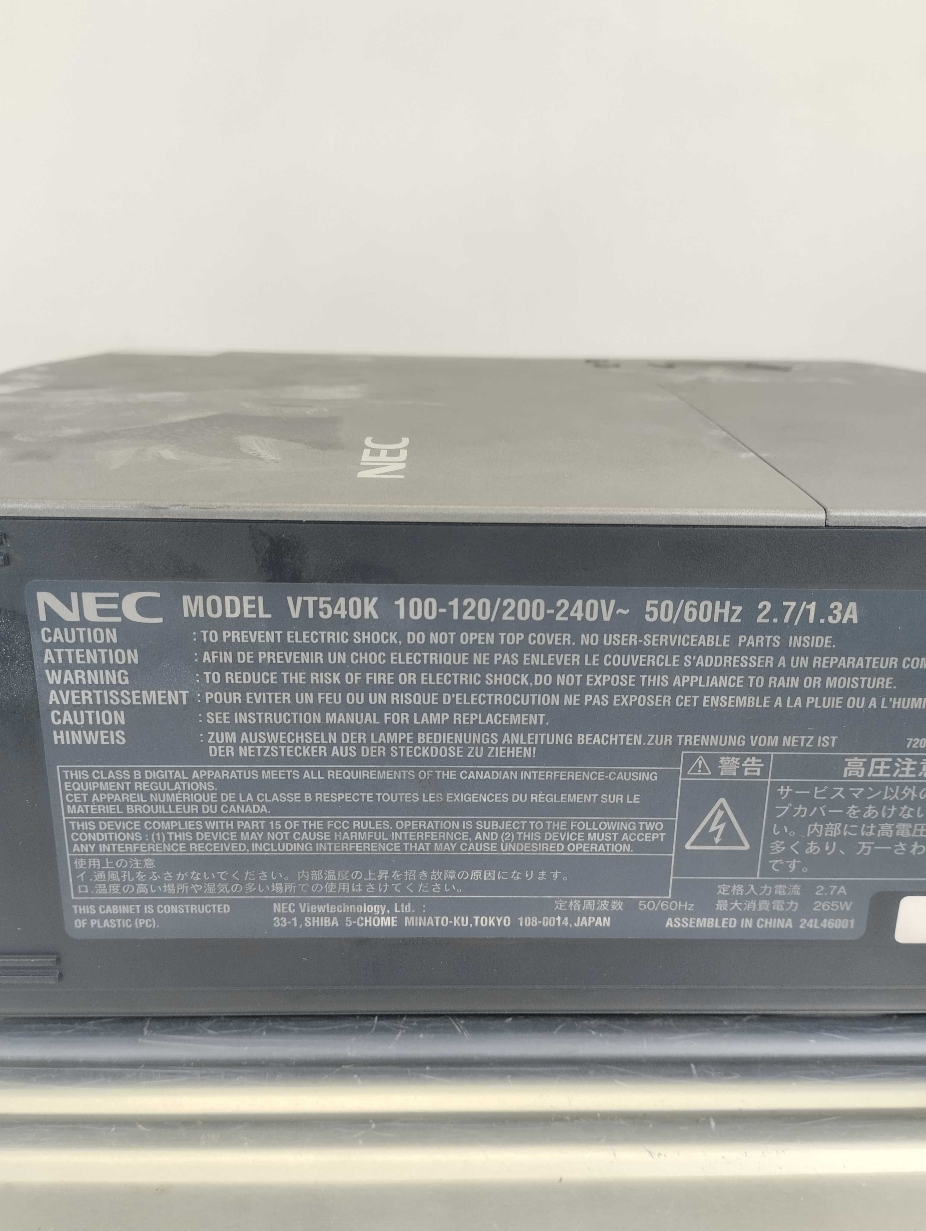 Projektor NEC VT540 Walizka