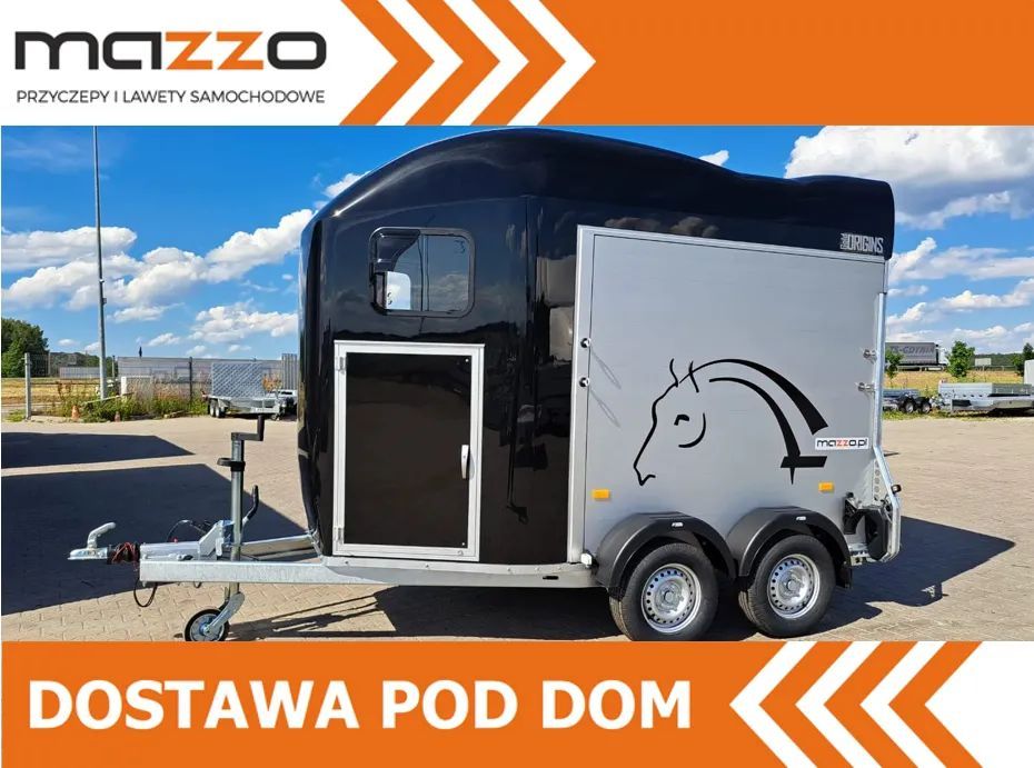 Debon Przyczepa ALUMINIOWA GOLD ORIGIN ALU do przewozu koni 317x167x235 końska DMC 2000 kg na 2 konie  Przyczepa ALUMINIOWA GOLD ORIGIN ALU do przewozu koni DMC 2t końska