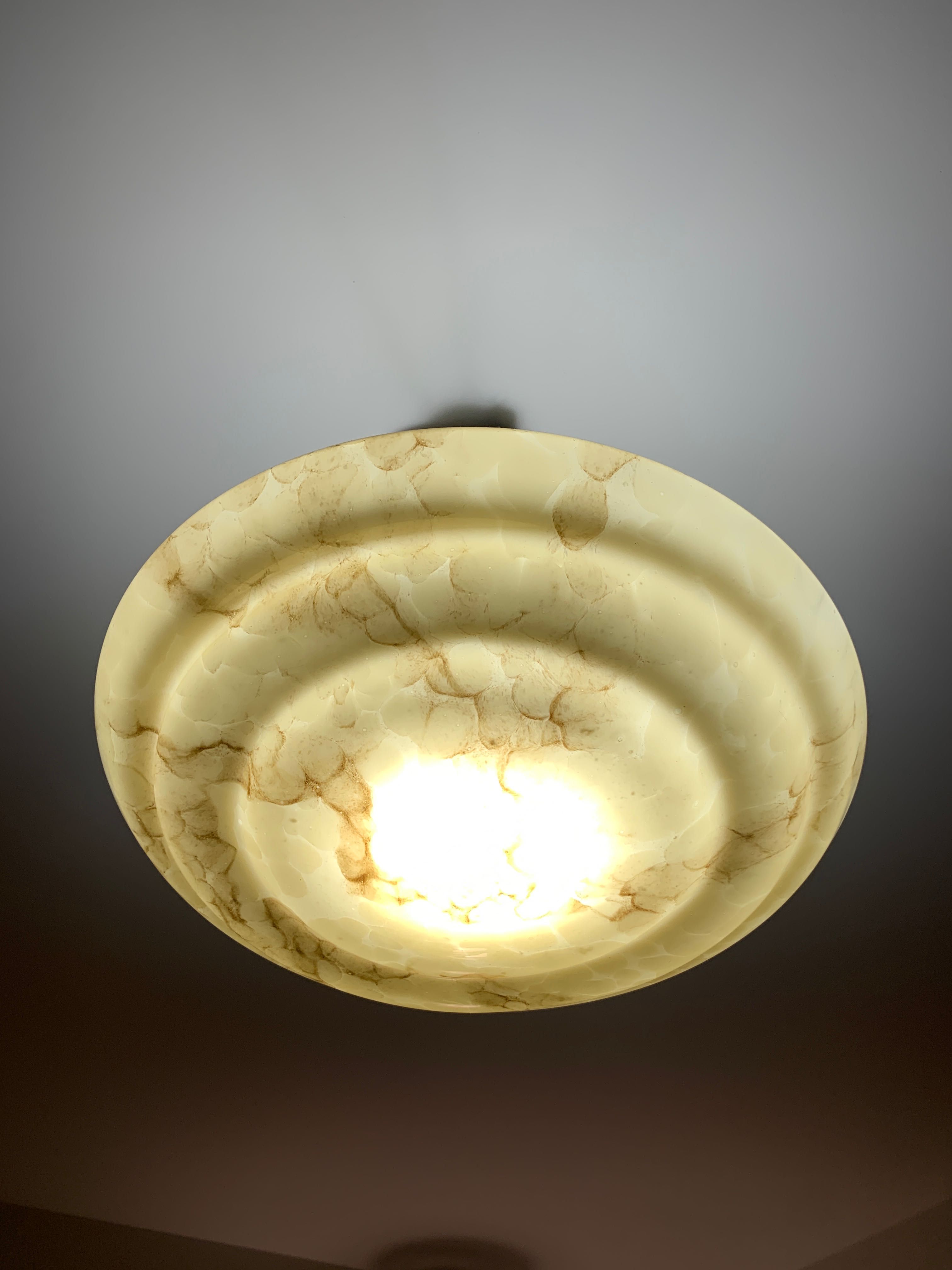 Lampa sufitowa abazur ART DECO oryginalny dzialalajcy marmurkowy ampla