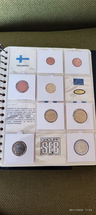 Coleção das 12 Séries das Primeiras Moedas de Euro