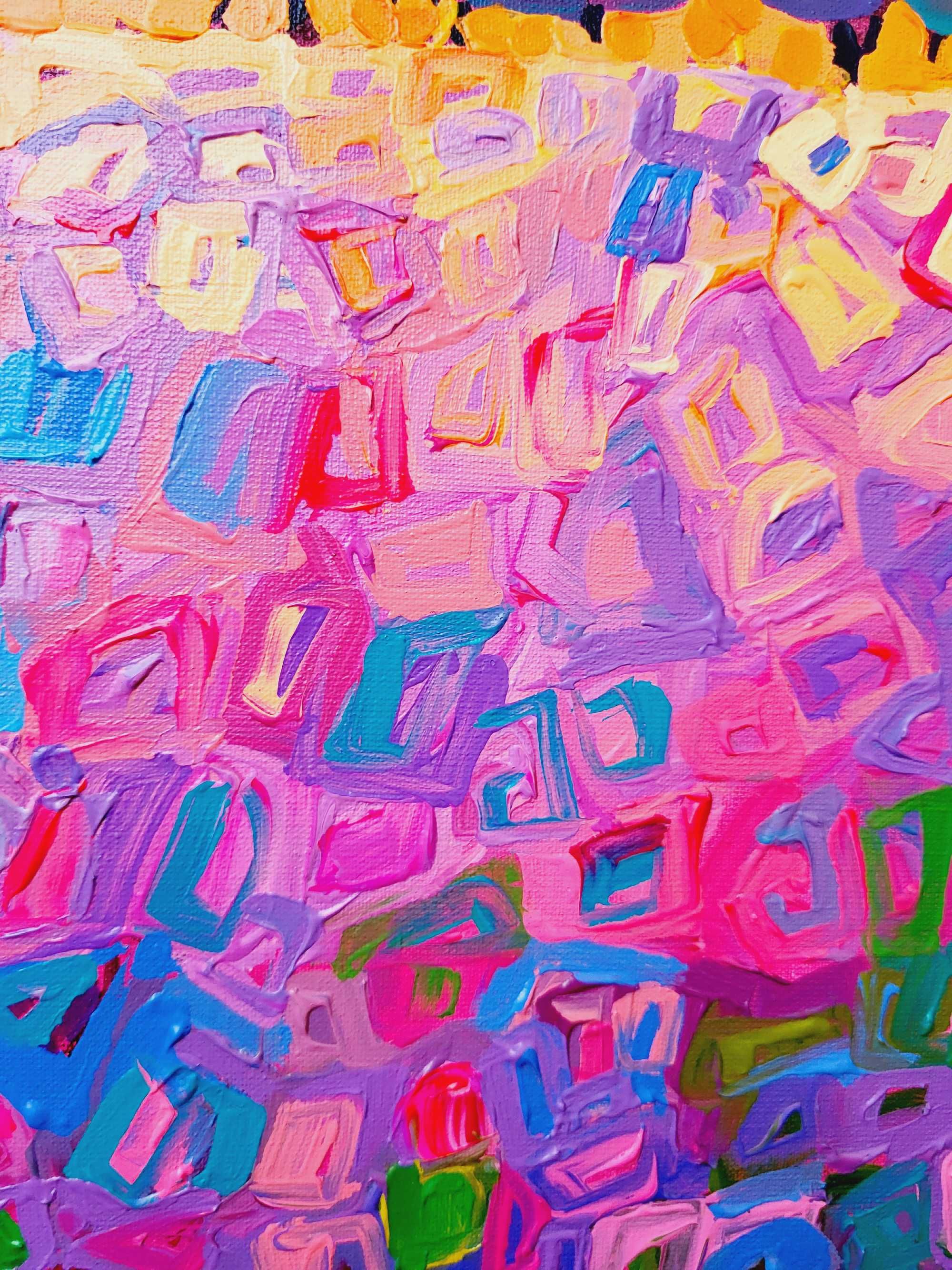Oryginalny obraz akrylowy motyle na płótnie 50x70 cm abstrakcja natury